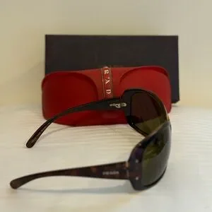 Prada | Accessories | Prada Brown Sunglasses With Red Case 